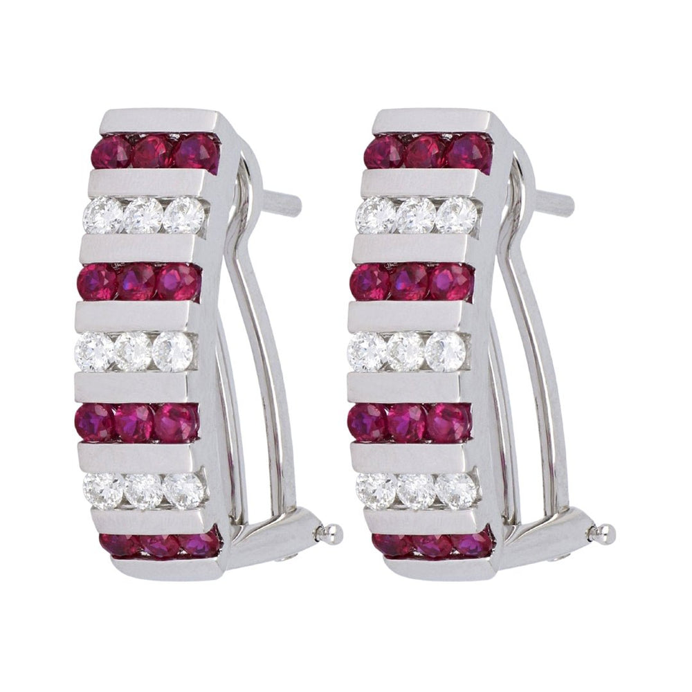 Ruby Earrings (Ruby 0.91 cts. White Diamond 0.47 cts.) Not Net