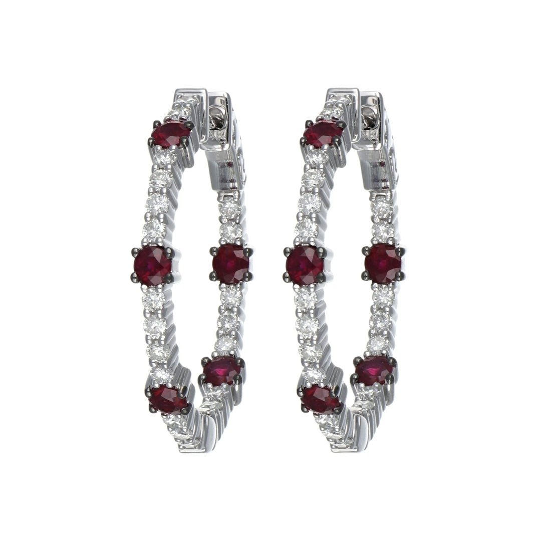 Ruby Earrings (Ruby 0.91 cts. White Diamond 0.79 cts.) Not Net