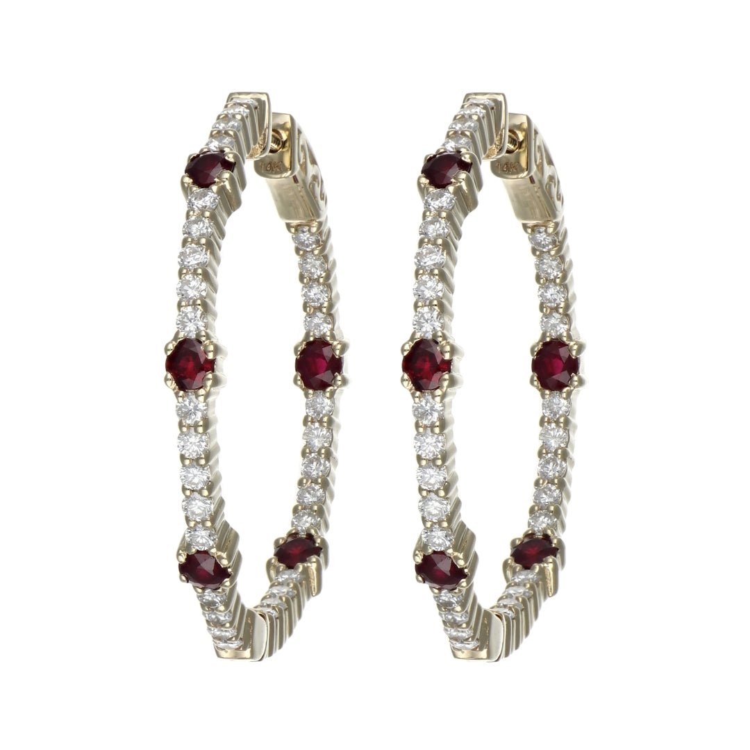Ruby Earrings (Ruby 0.99 cts. White Diamond 1.22 cts. Not Net