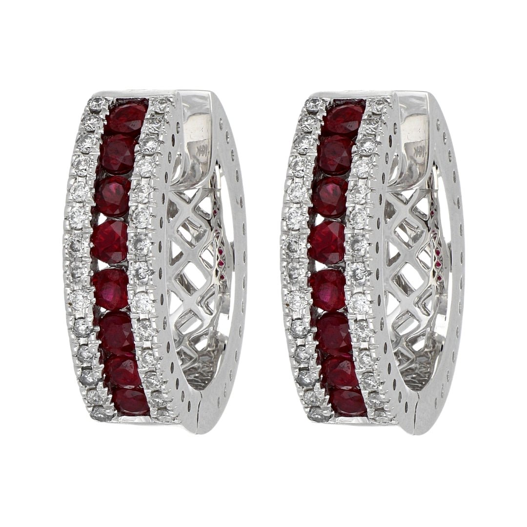 Ruby Earrings (Ruby 1.01 cts. White Diamond 0.41 cts.) Not Net