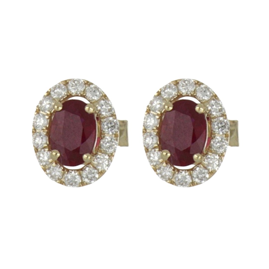 Ruby Earrings (Ruby 1.09 cts. White Diamond 0.41 cts.) Not Net