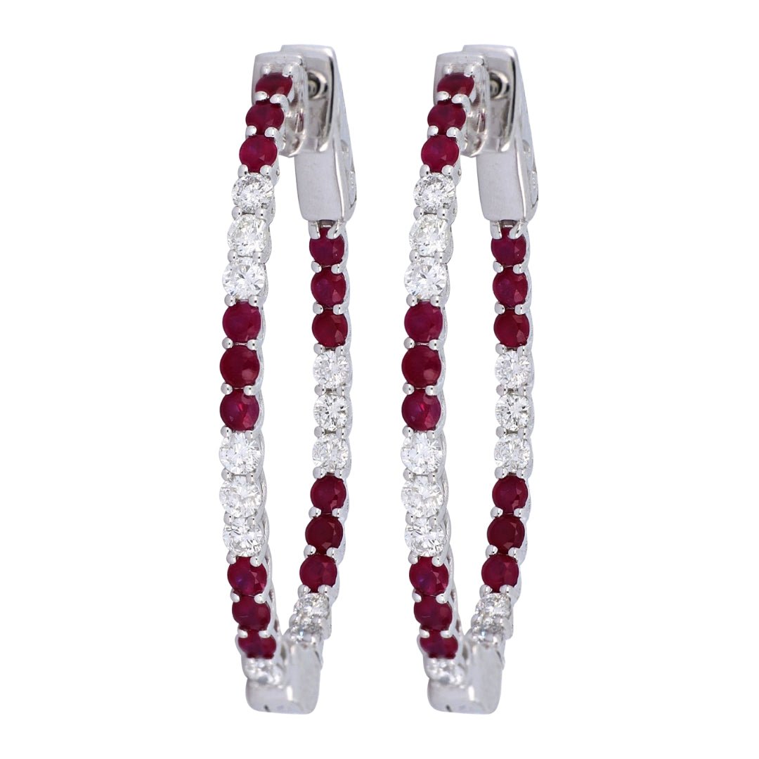 Ruby Earrings (Ruby 1.1 cts. White Diamond 0.78 cts.) Not Net