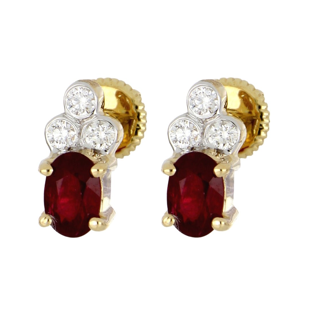 Ruby Earrings (Ruby 1.16 cts. White Diamond 0.2 cts.) Not Net