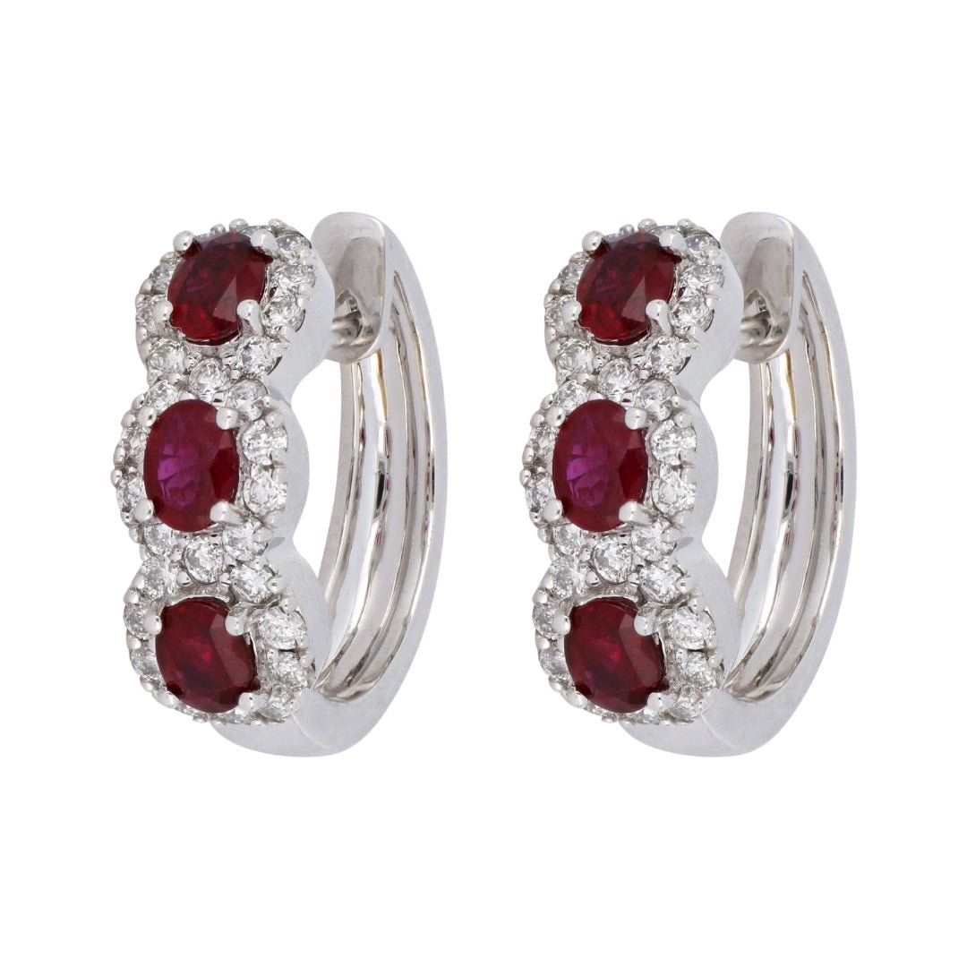 Ruby Earrings (Ruby 1.2 cts. White Diamond 0.67 cts.) Not Net