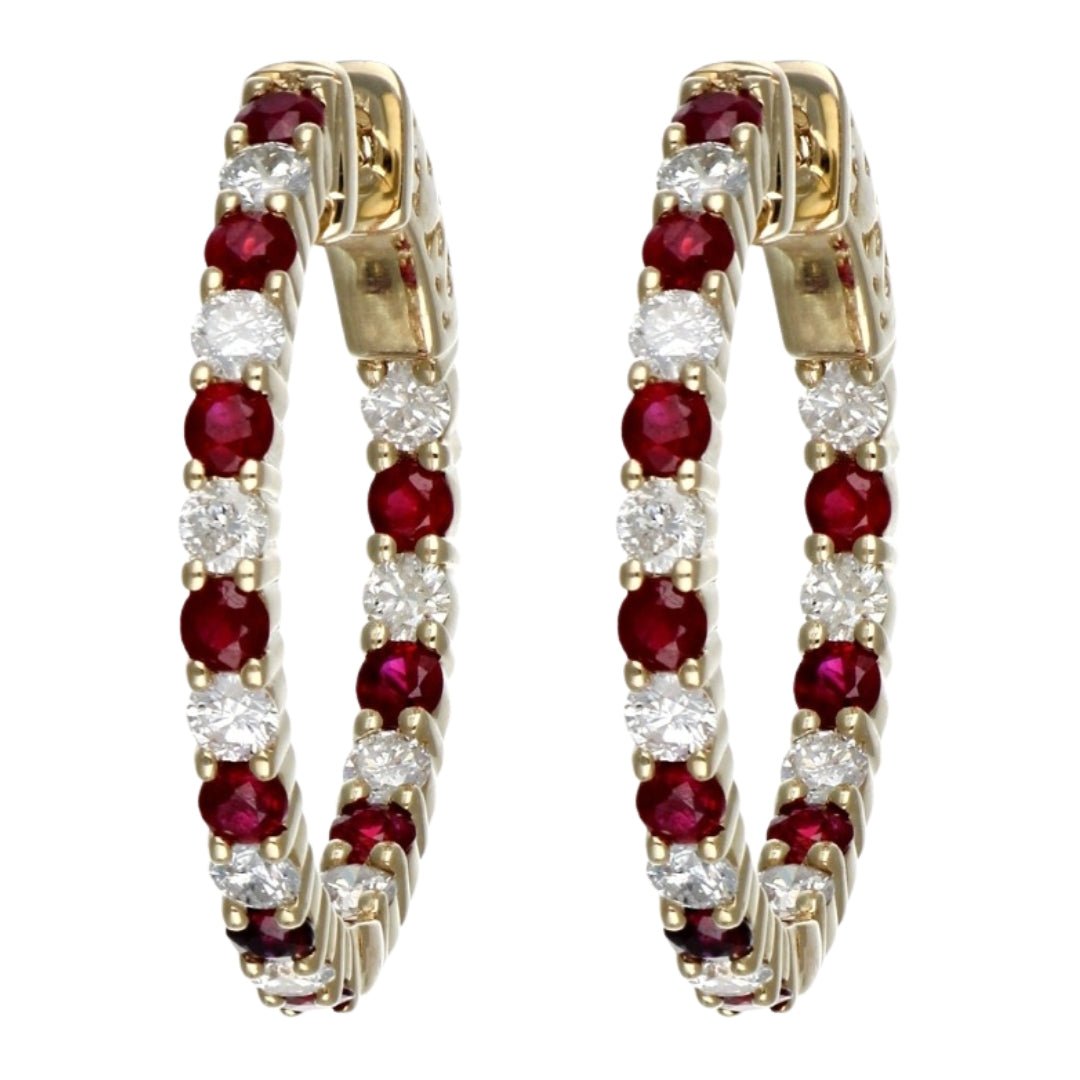 Buy Ruby Earrings (Ruby 1.27 cts. White Diamond 1.02 cts.) at Kay's Fine Jewelry