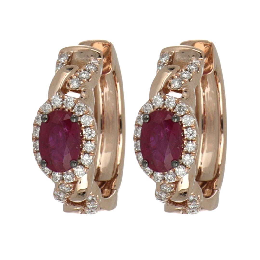 Ruby Earrings (Ruby 1.275 cts. White Diamond White Diamond 0.37 cts.) Not Net