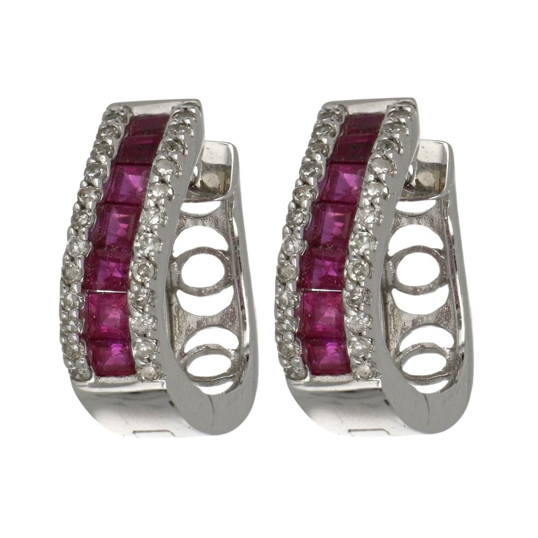 Buy Ruby Earrings (Ruby 1.5 cts. White Diamond 0.31 cts.) at Kay's Fine Jewelry