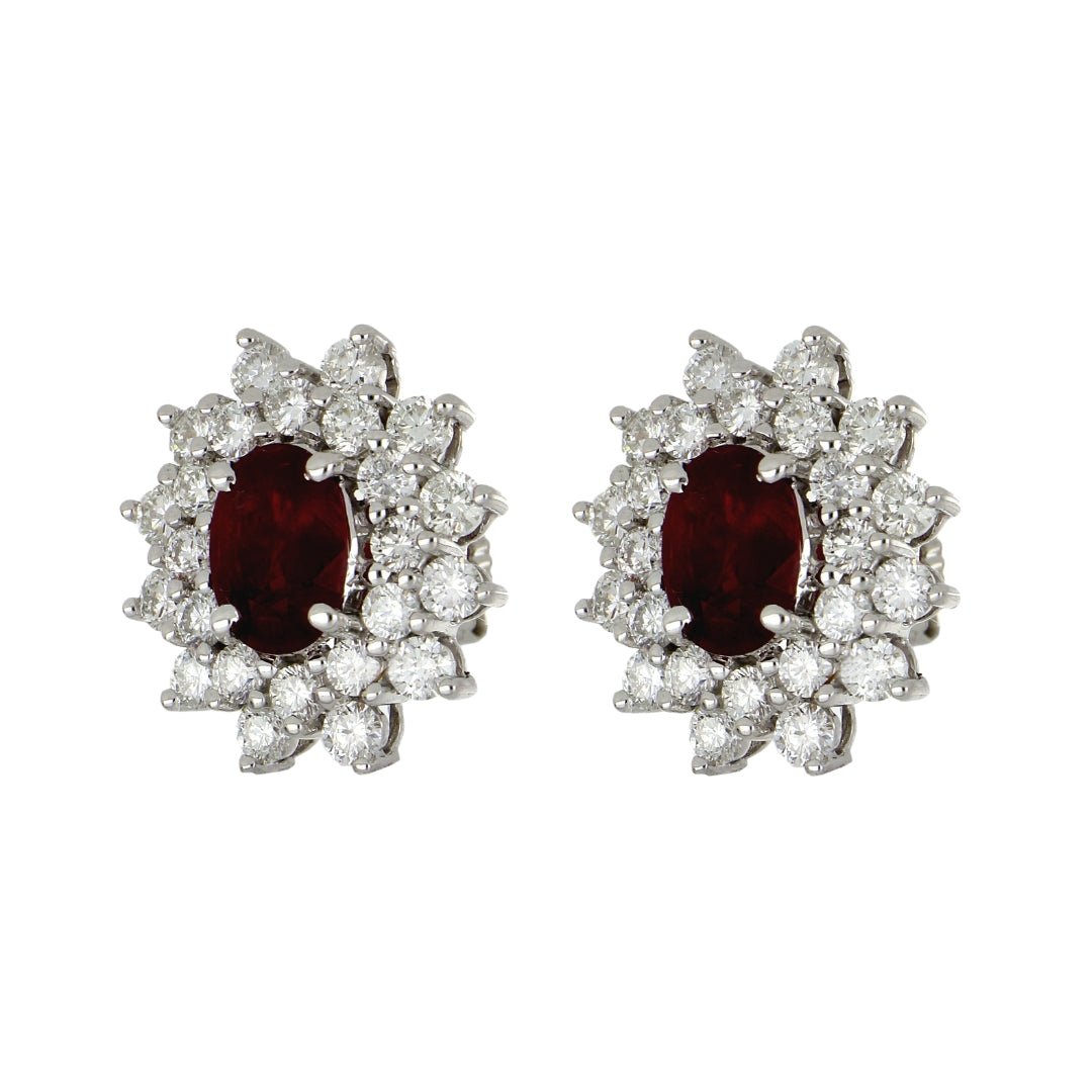 Ruby Earrings (Ruby 1.71 cts. White Diamond 1.64 cts.) Not Net