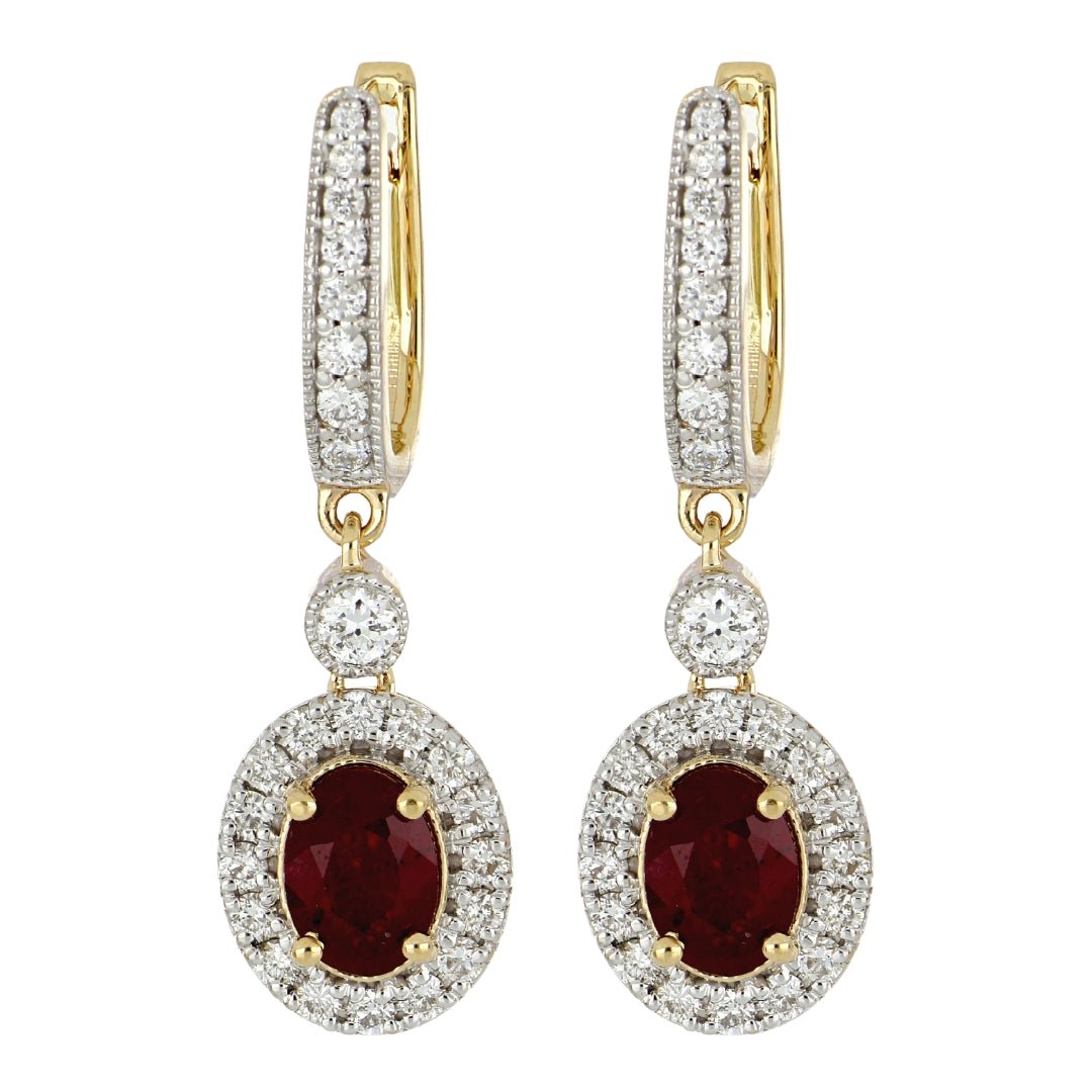 Ruby Earrings (Ruby 1.79 cts. White Diamond 0.9 cts.) Not Net