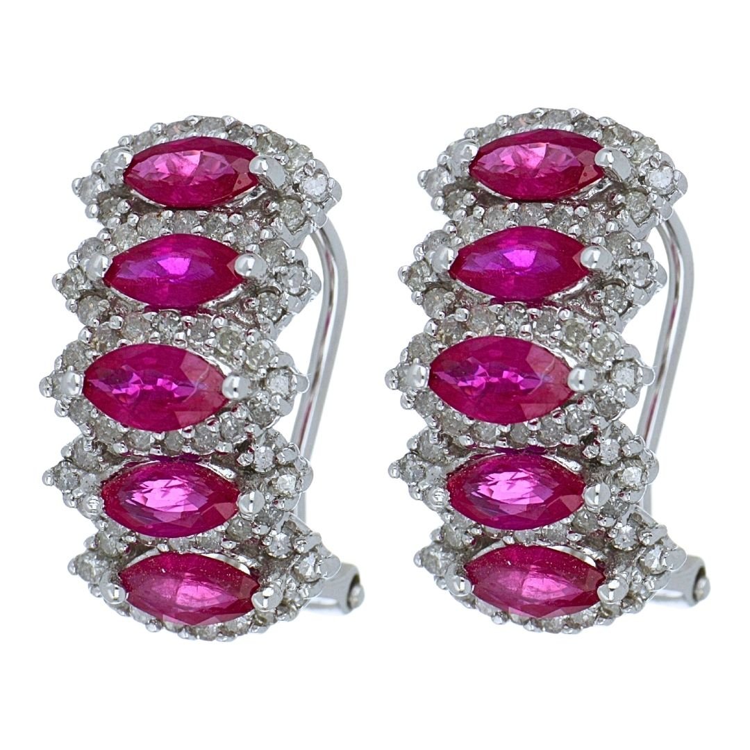 Buy Ruby Earrings (Ruby 2.79 cts. White Diamond 0.89 cts.) at Kay's Fine Jewelry