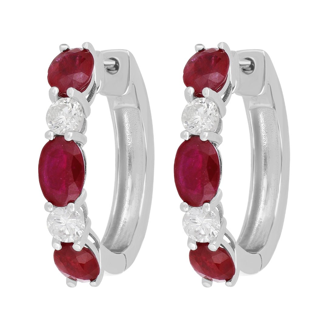 Ruby Earrings (Ruby 2.92 cts. White Diamond 0.54 cts.) Not Net
