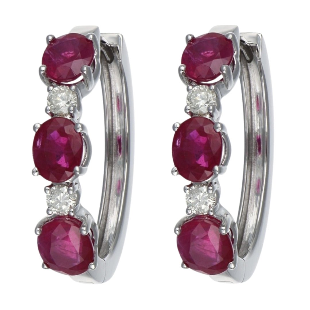 Ruby Earrings (Ruby 4.43 cts. White Diamond 0.33 cts.) Not Net