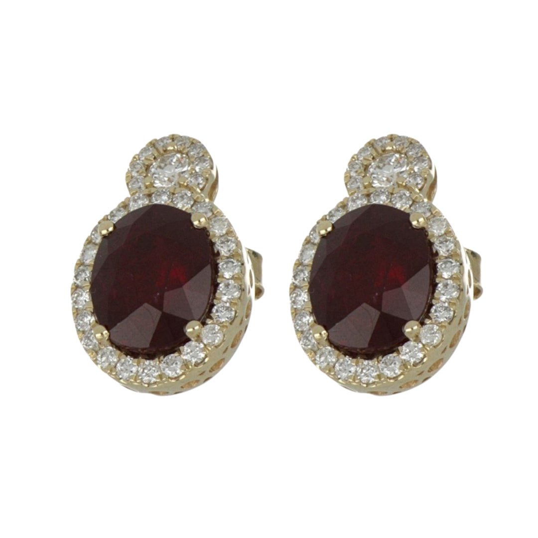 Ruby Earrings (Ruby 6.59 cts. White Diamond 0.84 cts.) Not Net