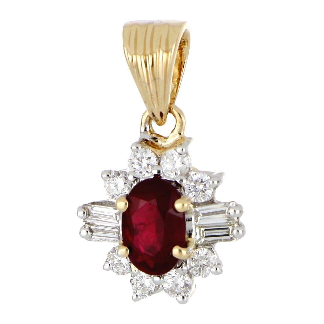 Ruby Pendant (Ruby 0.61 cts. White Diamond 0.22 cts. White Diamond 0.08 cts.) Not Net