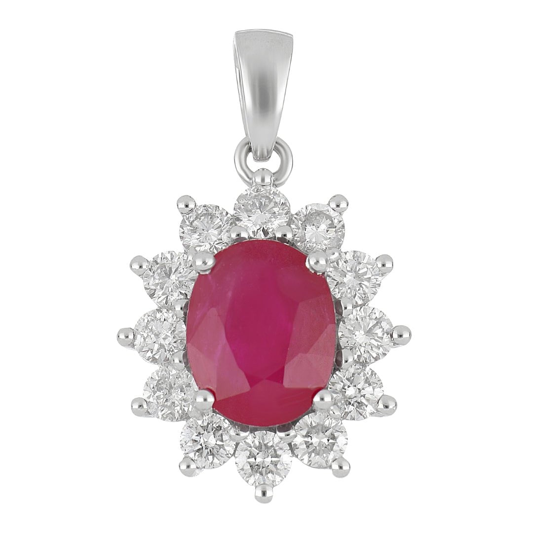 Buy Ruby Pendant (Ruby 2.3 cts. White Diamond 0.91 cts.) at Kay's Fine Jewelry