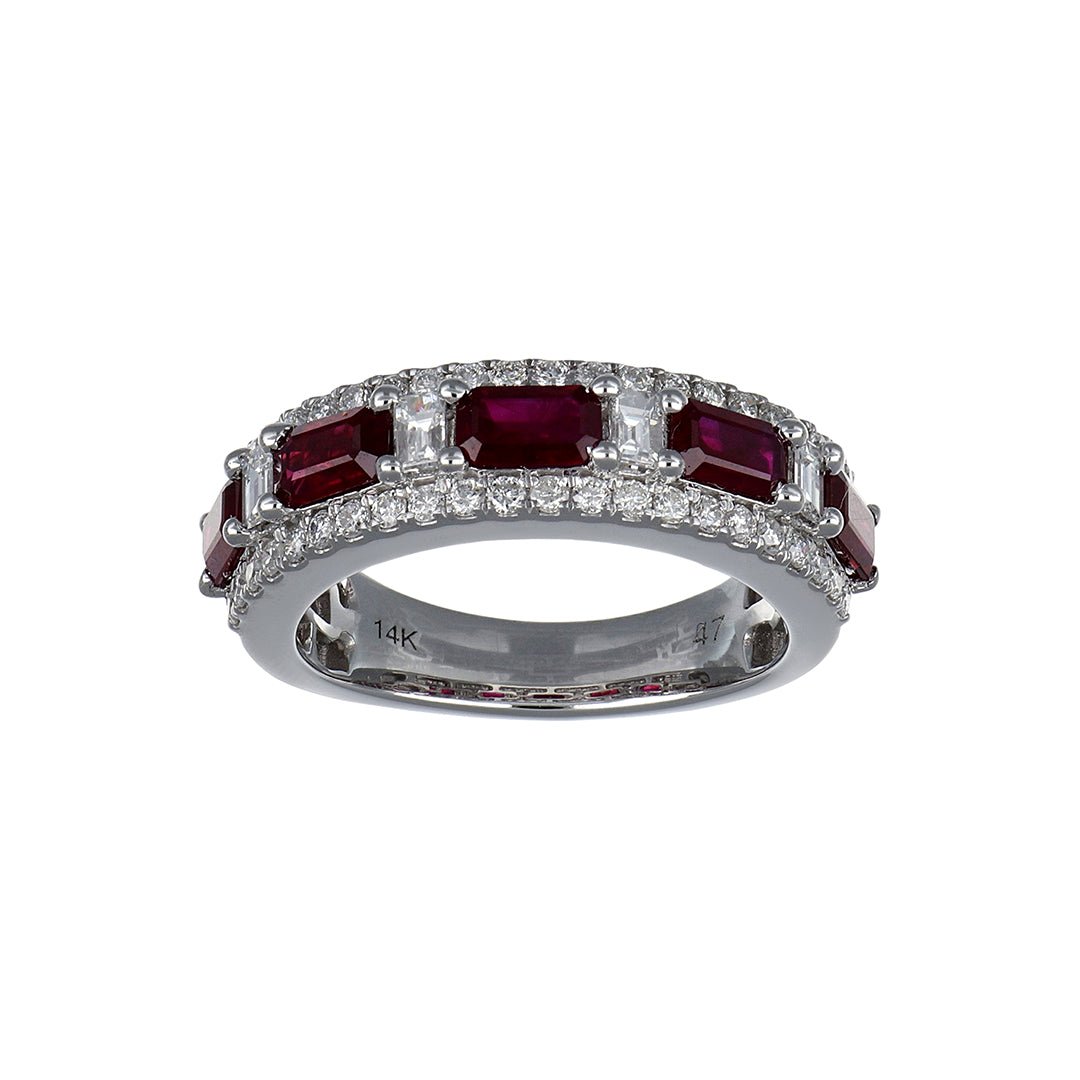 Buy Ruby Ring (Emerald Cut Ruby 1.32 cts. Baguette White Diamond 0.31 cts. White Diamond 0.45 cts.) at Kay's Fine Jewelry