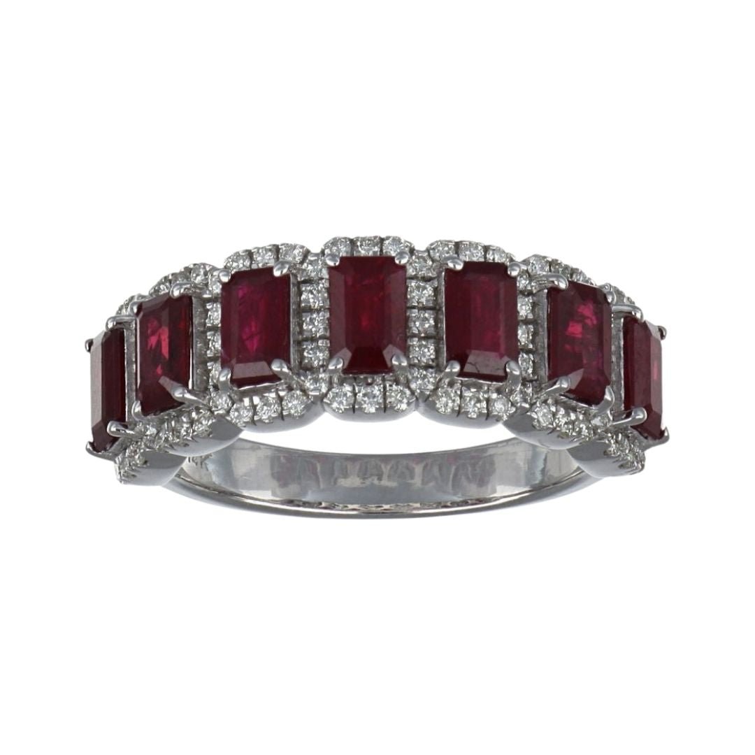 Buy Ruby Ring (Emerald Cut Ruby 2.1 cts. White Diamond 0.4 cts.) at Kay's Fine Jewelry