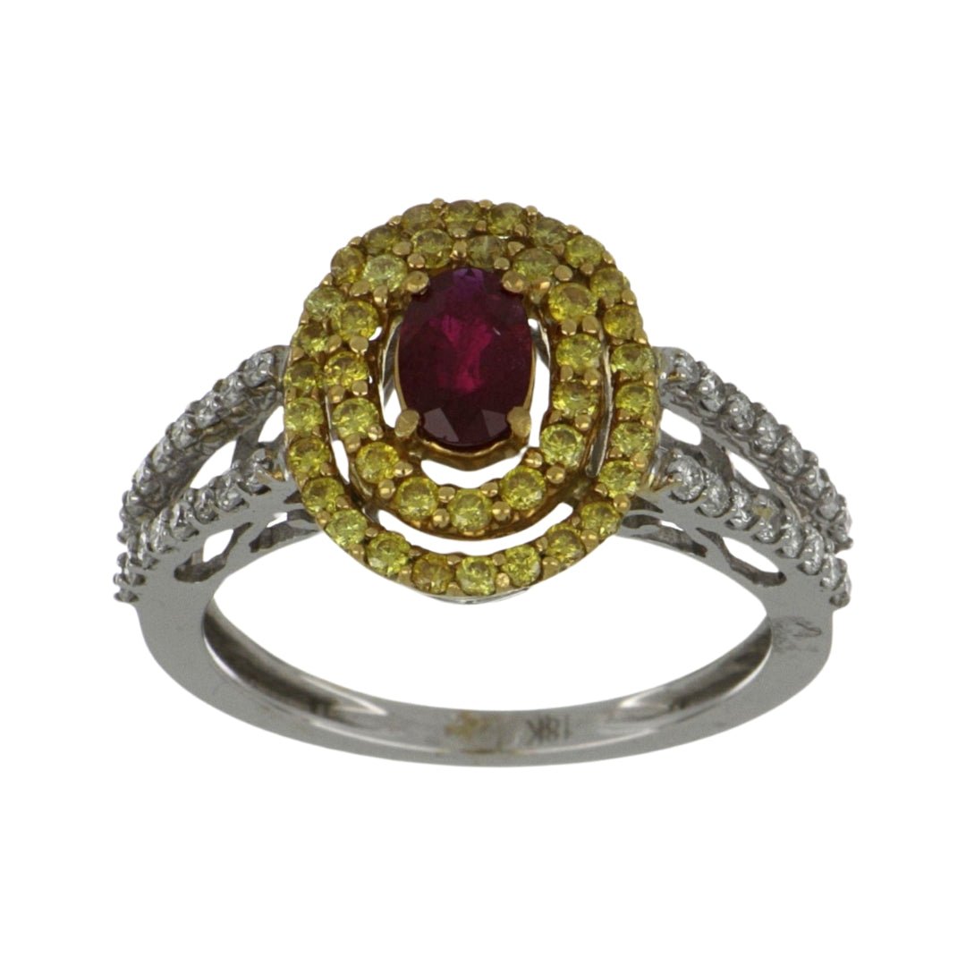 Buy Ruby Ring (Ruby 0.50 cts. Yellow Diamond 0.39 cts. White Diamond 0.30 cts) at Kay's Fine Jewelry
