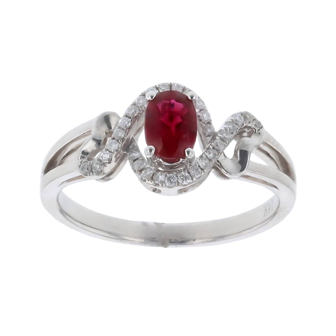 Ruby Ring (Ruby 0.6 cts. White Diamond 0.12 cts.) Not Net