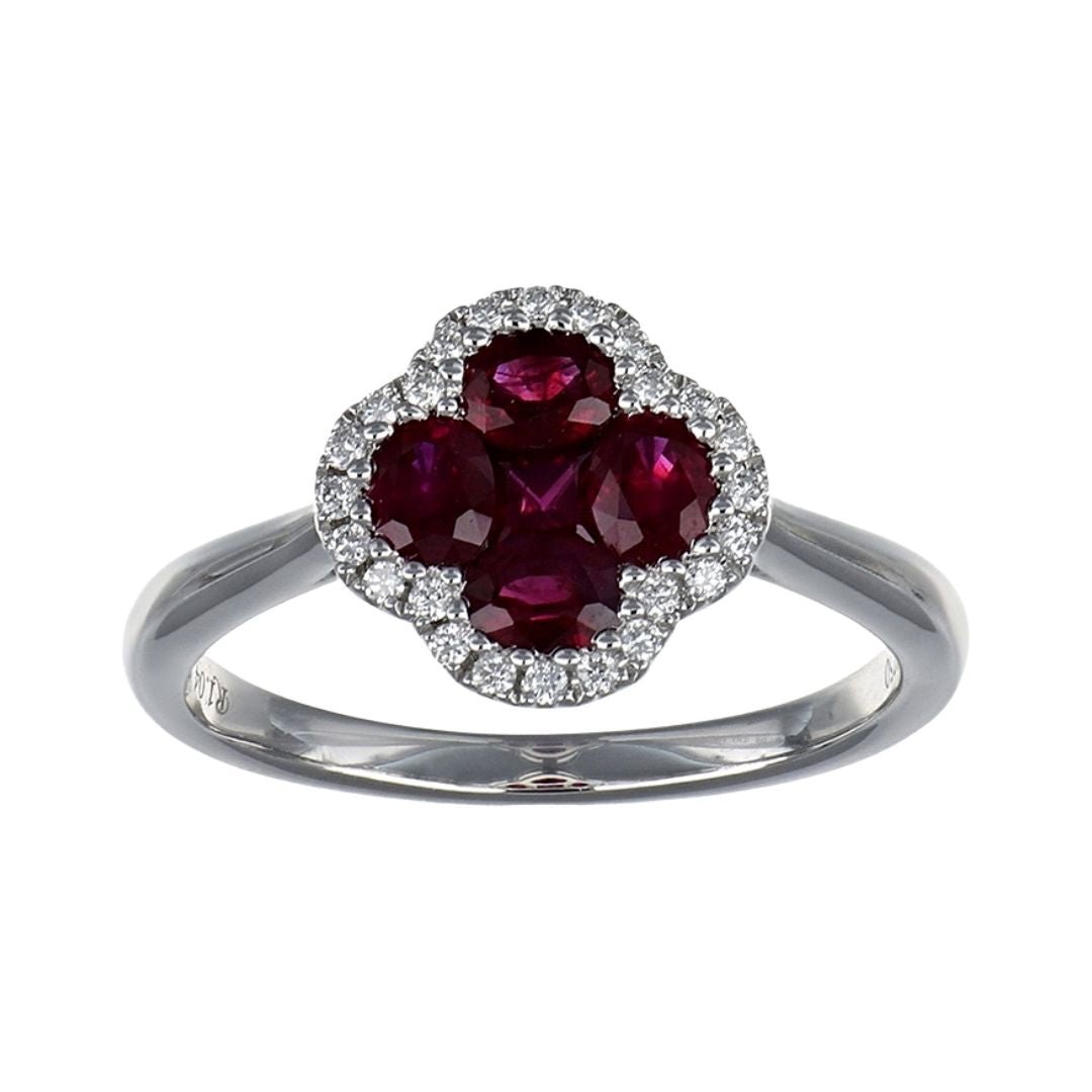Buy Ruby Ring (Ruby 0.9 cts. Ruby 0.14 cts. White Diamond 0.12 cts.) at Kay's Fine Jewelry