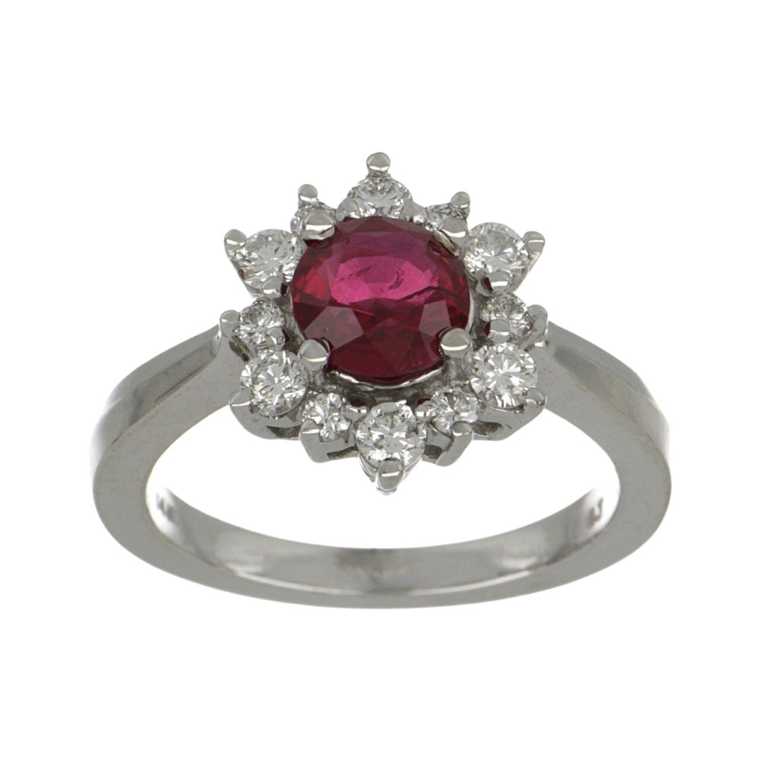 Ruby Ring (Ruby 1.31 cts. White Diamond 0.48 cts) Not Net