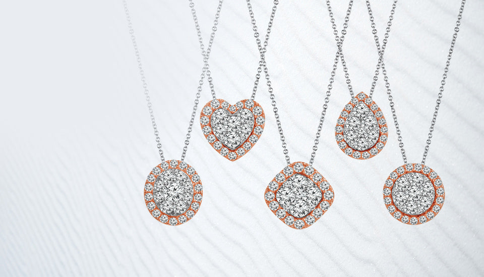 Five Pave Diamond Pendants
