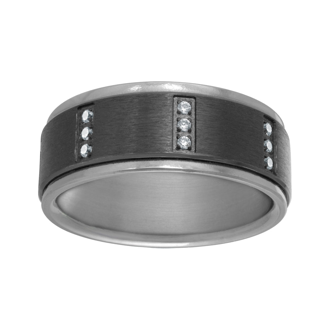 Buy Tantalum and Titanium Wedding Band with Diamonds (0.25ct) - 9mm at Kay's Fine Jewelry