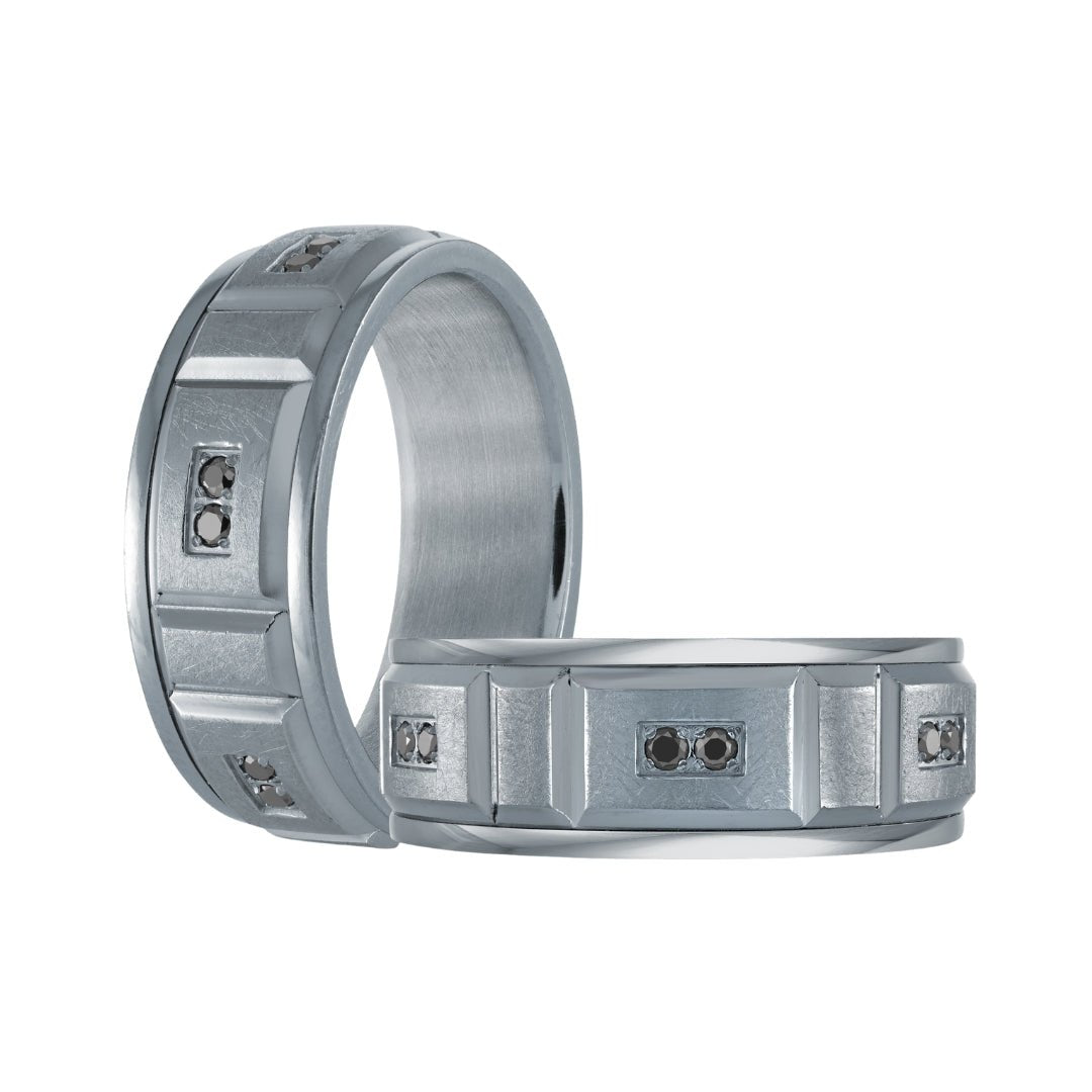 Tantalum Men's Ring (Black Diamond 0.09 cts.)
