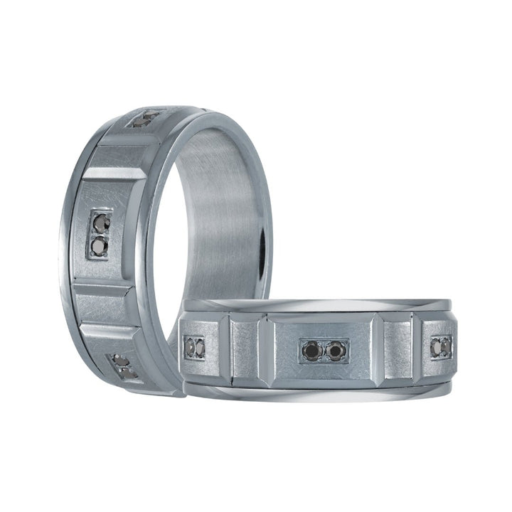 Tantalum Men's Ring (Black Diamond 0.09 cts.)