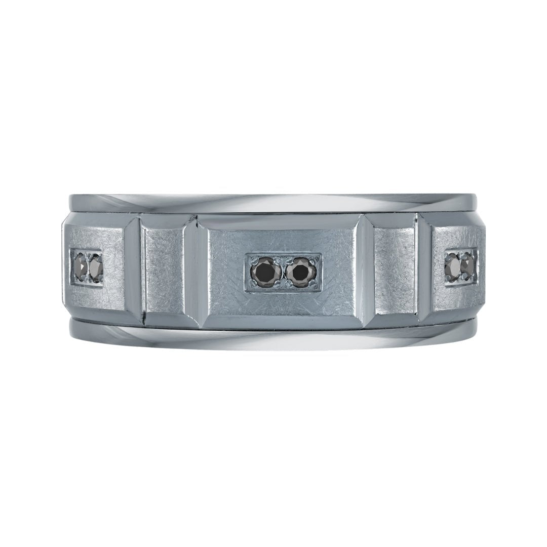 Tantalum Men's Ring (Black Diamond 0.09 cts.)