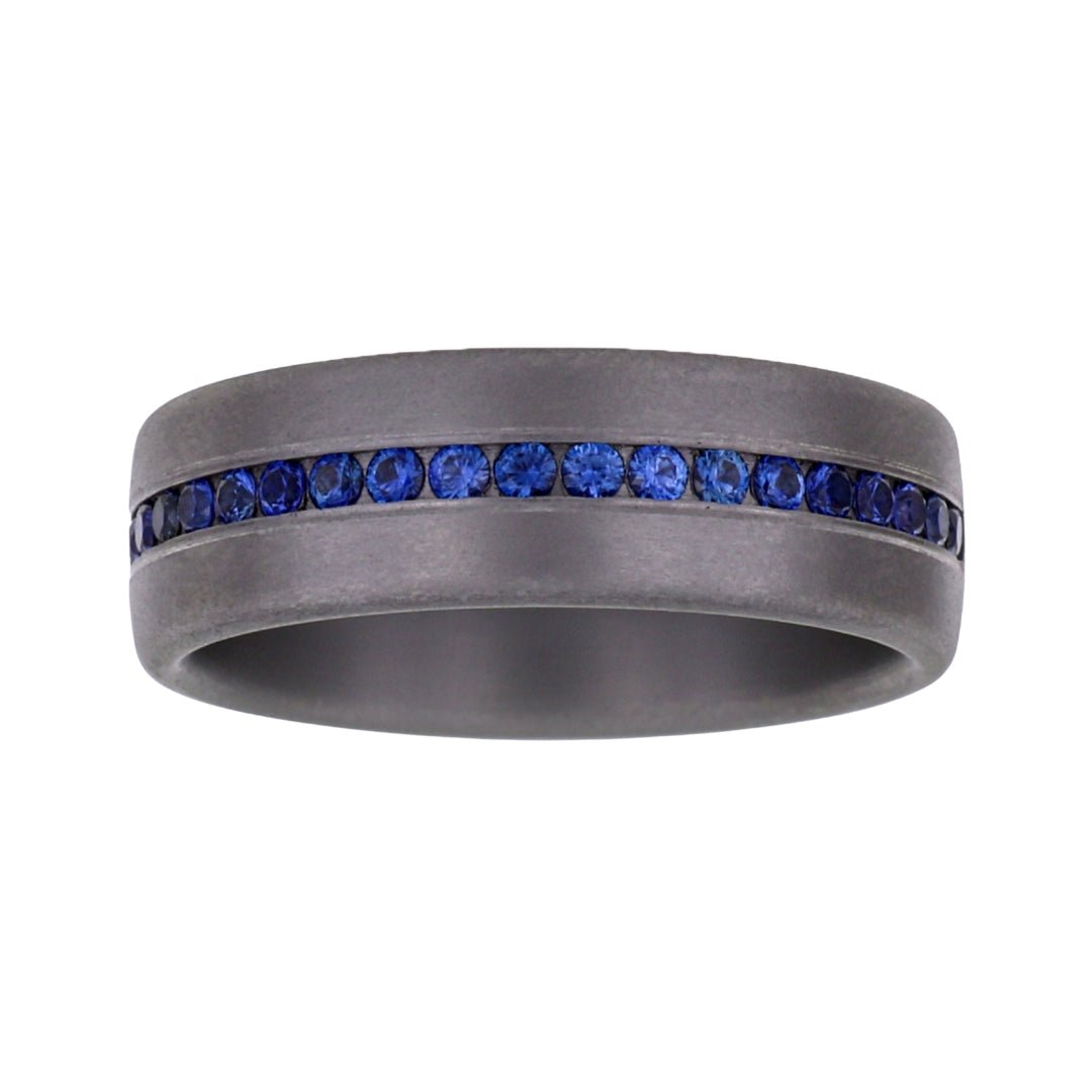 Tantalum Men's Ring (Blue Sapphire 0.4 cts.) Not Net