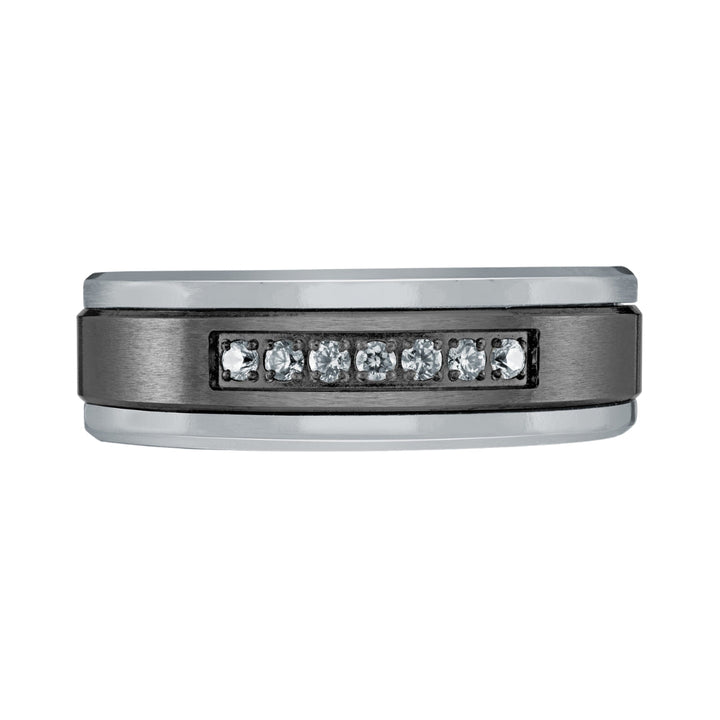 Tantalum & Titanium Men's Ring (White Diamond 0.11 Cts)