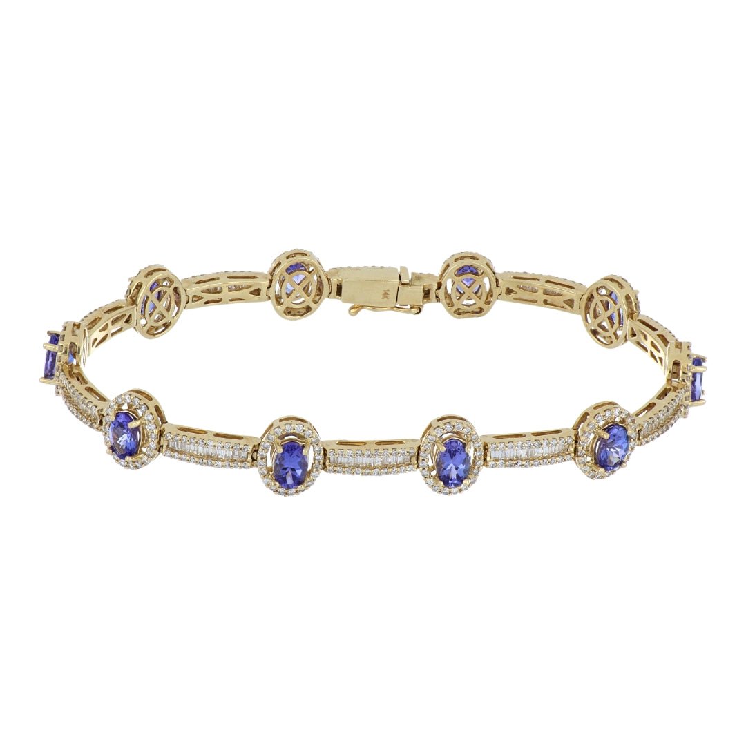 Tanzanite Bracelet (Tanzanite 6 cts. White Diamond 2.32 cts. White Diamond 0.98 cts.) Not Net