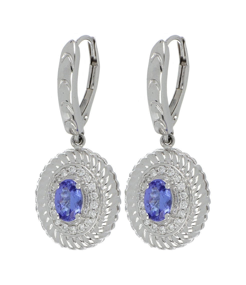 Tanzanite Ladies Earrings (Tanzanite 1.01 cts. White Diamond 0.25 cts.) Not Net