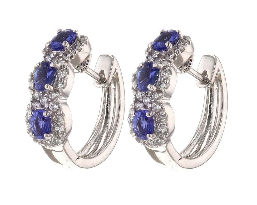 Tanzanite Ladies Earrings (Tanzanite 1.06 cts. White Diamond 0.67 cts.) Not Net