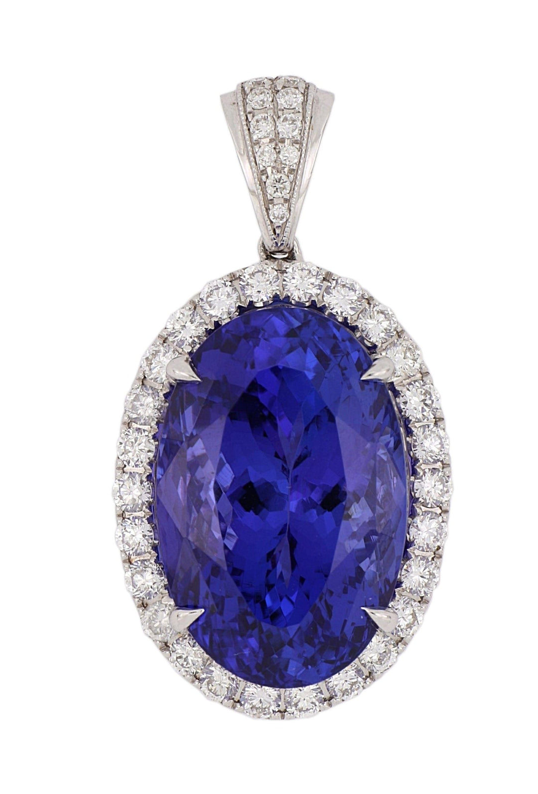 Tanzanite Ladies Pendant (Tanzanite 14.42 cts. White Diamond 0.76 cts.) Not Net