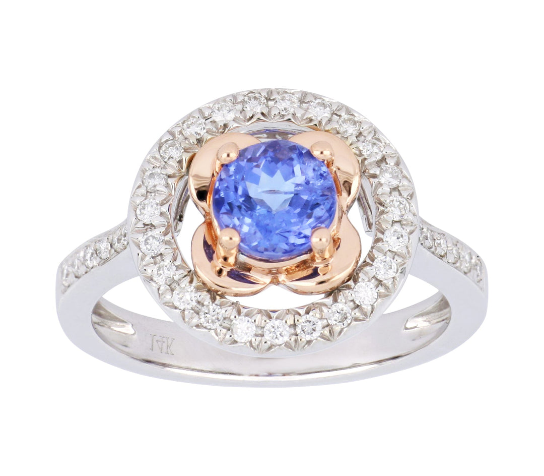 Tanzanite Ladies Ring (Tanzanite 1.09 cts. White Diamond 0.25 cts.) Not Net