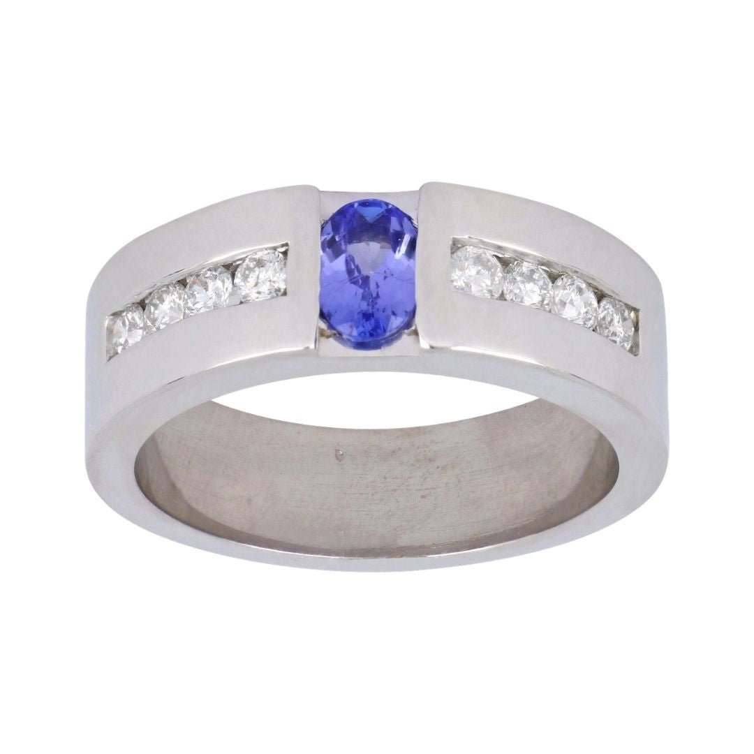 Buy Tanzanite Men's Ring (Tanzanite 0.6 cts. White Diamond 0.52 cts.) at Kay's Fine Jewelry