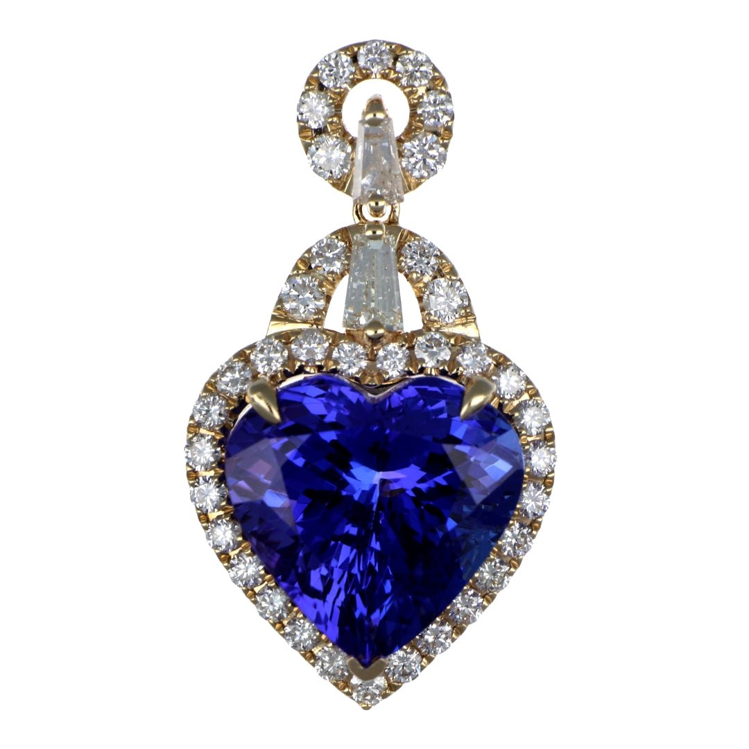 Tanzanite Pendant (Tanzanite 6.67 cts. Trapezoid White Diamond 0.26 cts. White Diamond 0.62 cts.) Not Net