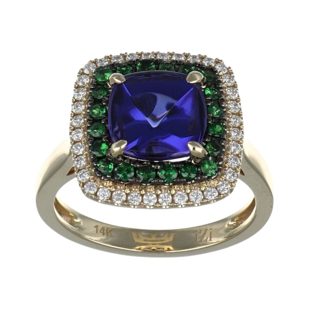 Buy Tanzanite Ring (Tanzanite 3.1 cts. Tsavorite 0.29 cts. White Diamond 0.21 cts.) at Kay's Fine Jewelry