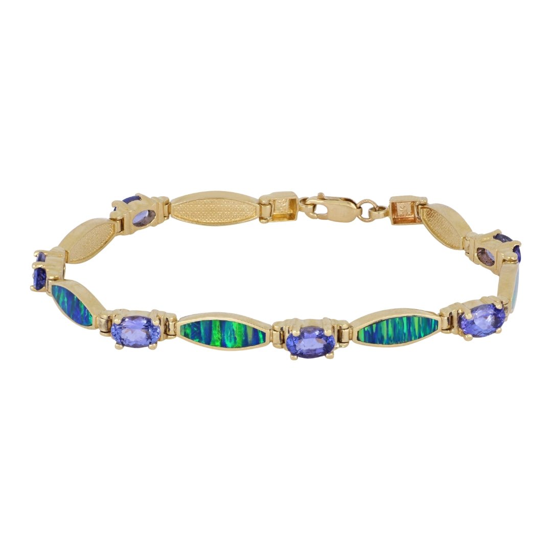 Tanzanite with Inlay Opal Bracelet (Tanzanite 3.73 cts. Inlay Opal) Not Net