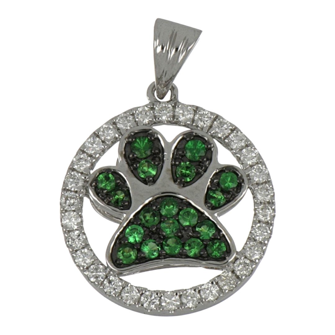 Tsavorite Pendant (Tsavorite 0.41 cts. White Diamond 0.43 cts.) Not Net