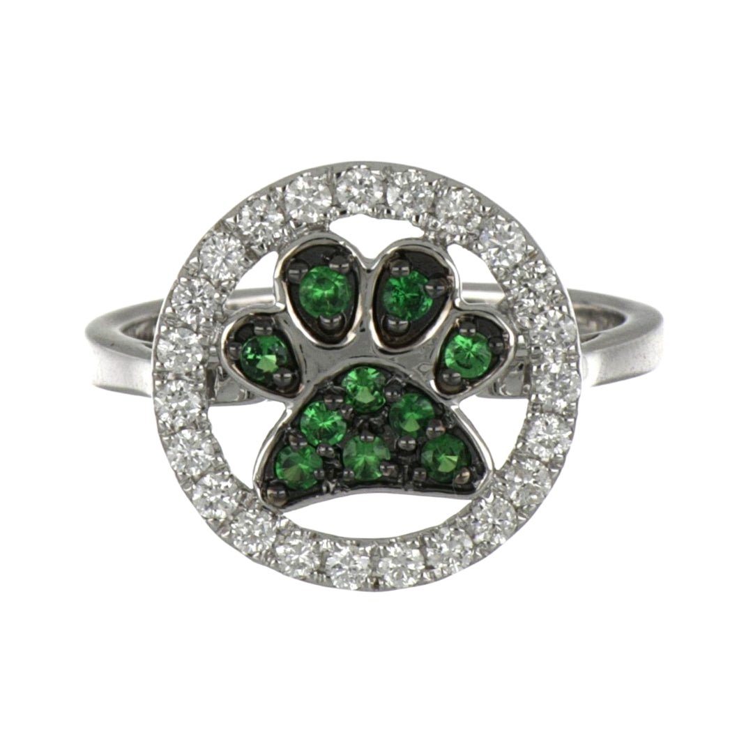 Tsavorite Ring (Tsavorite 0.23 cts. White Diamond 0.37 cts.) Not Net
