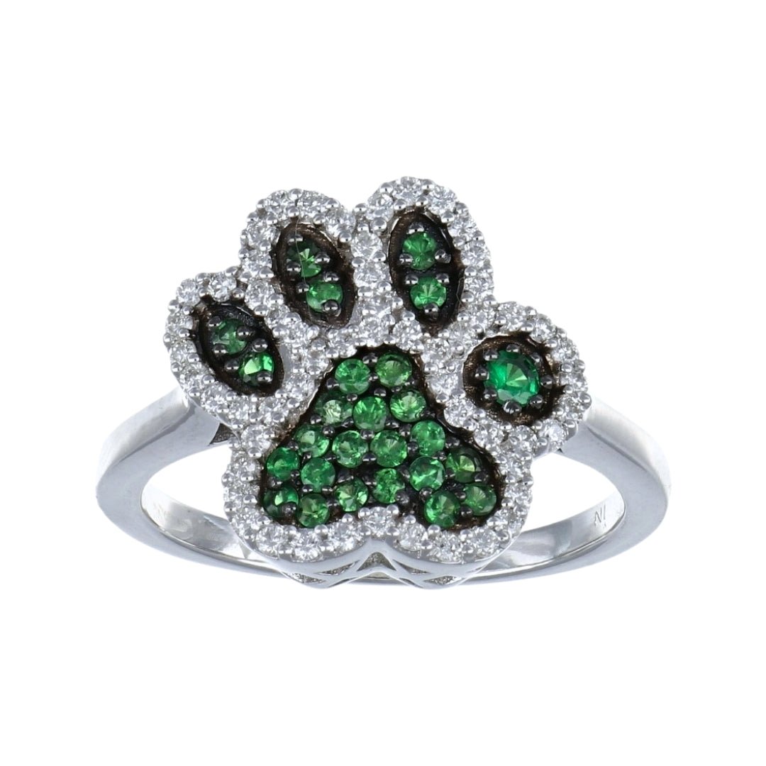 Tsavorite Ring (Tsavorite 0.35 cts. White Diamond 0.28 cts.) Not Net
