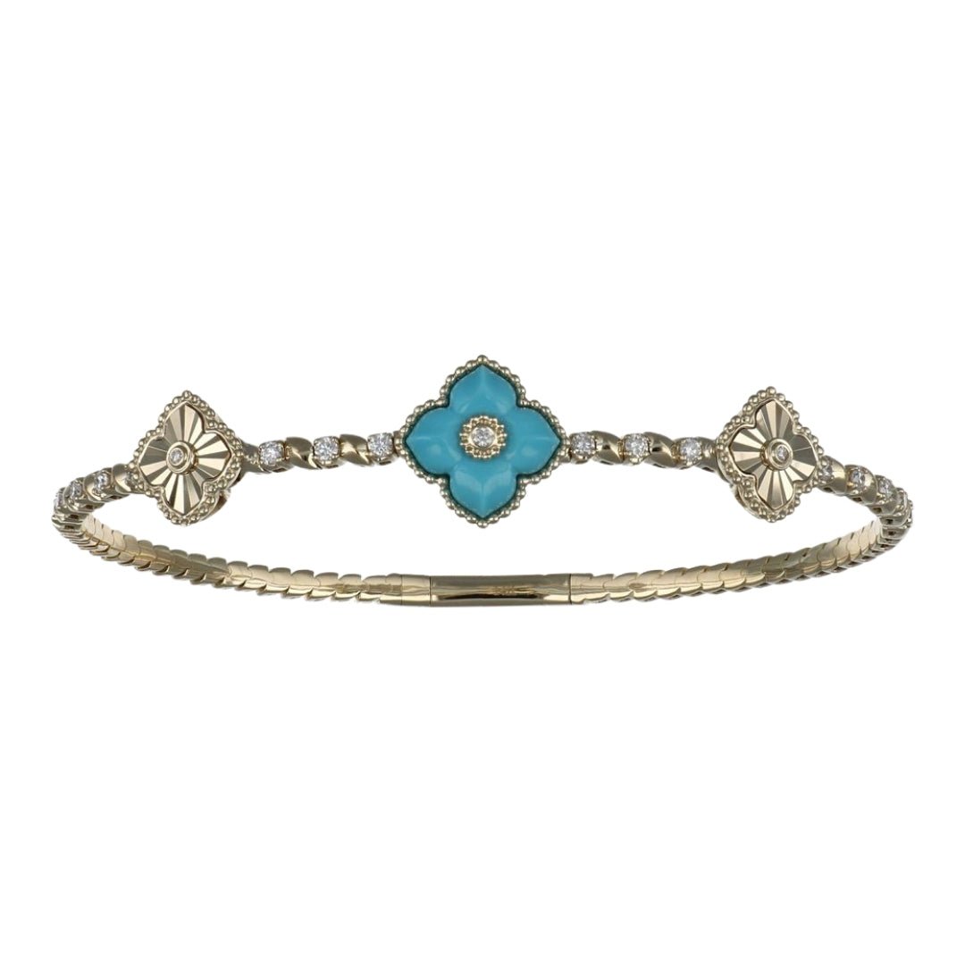 Turquoise Flexi Bangle (White Diamond 0.35 cts.) Not Net