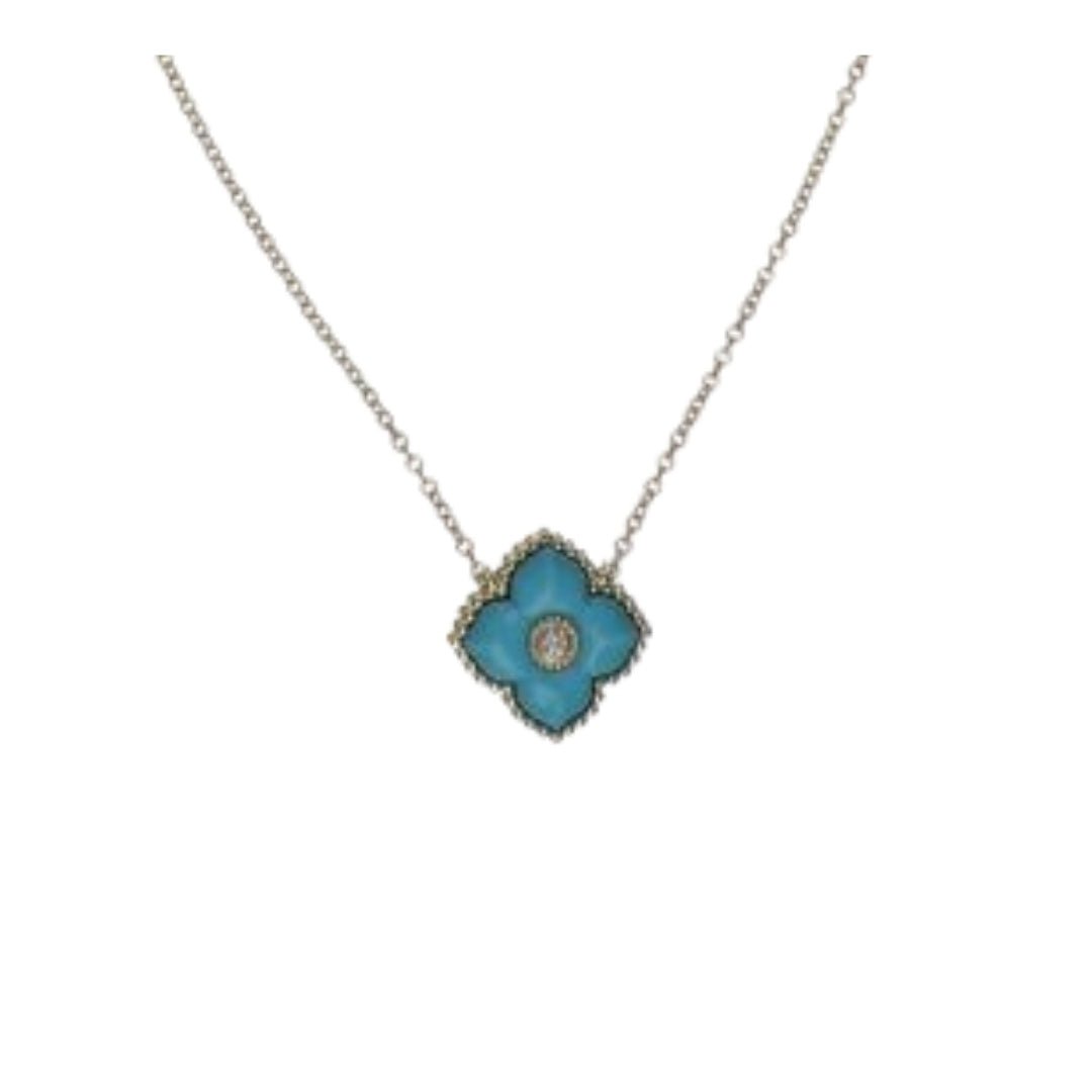 Turquoise Necklace (Turquoise White Diamond 0.06 cts.) Not Net