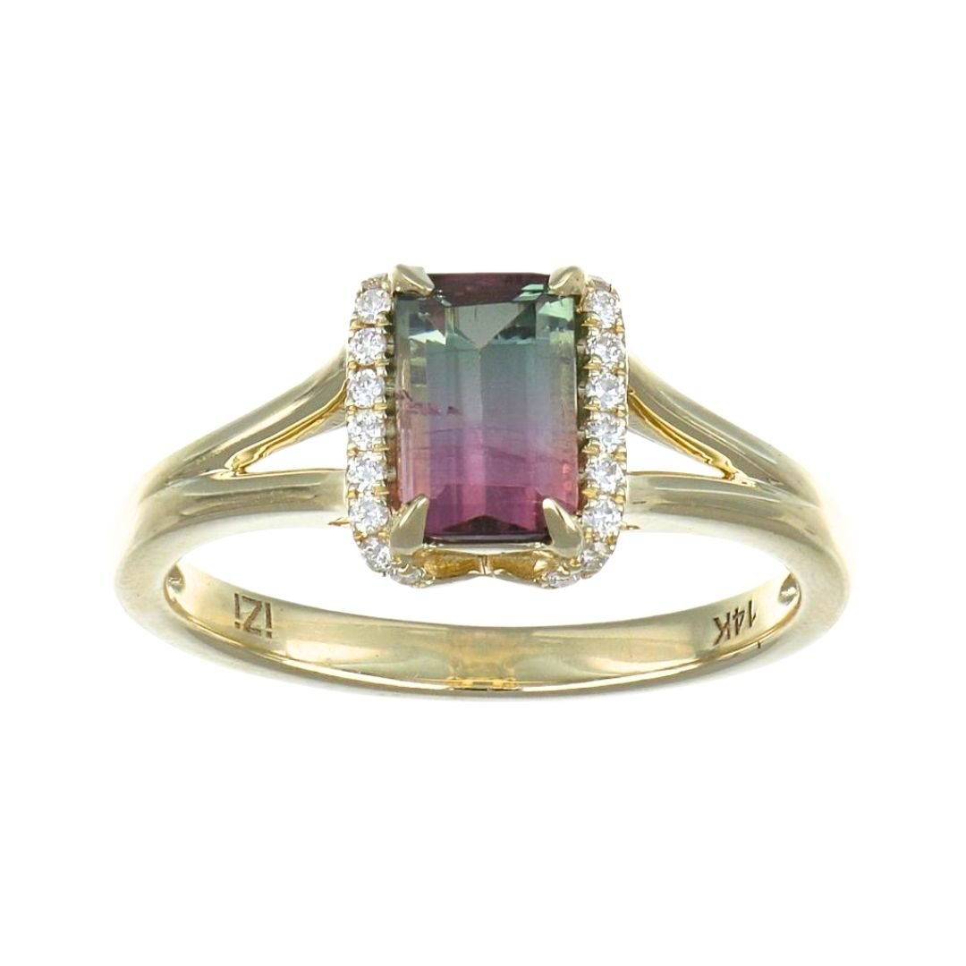 Buy Watermelon Tourmaline Ring (Watermelon Tourmaline 1.03 cts. White Diamond 0.1 cts.) at Kay's Fine Jewelry