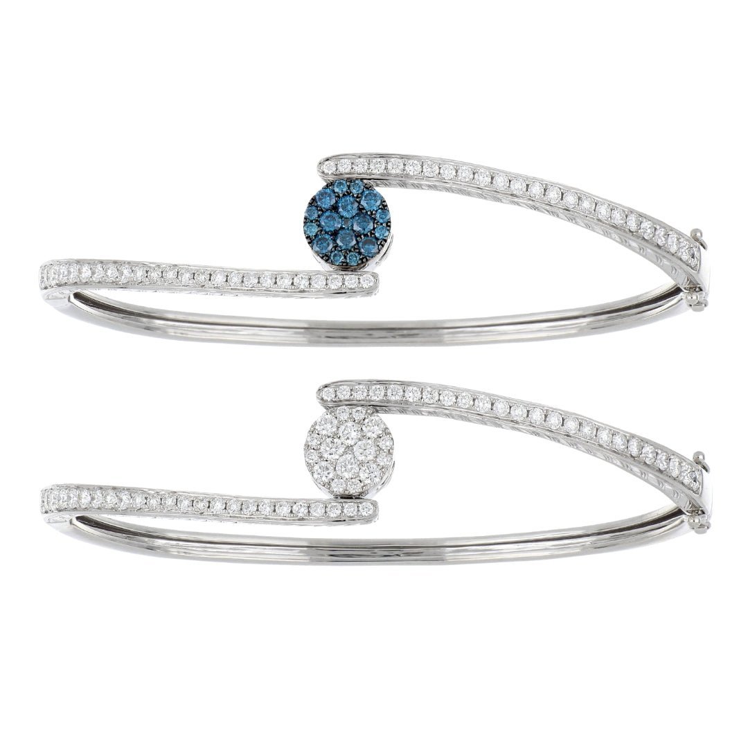 White Diamond Bangle (Blue Diamond 0.42 cts. Round White Diamond 1.46 cts.) Not Net
