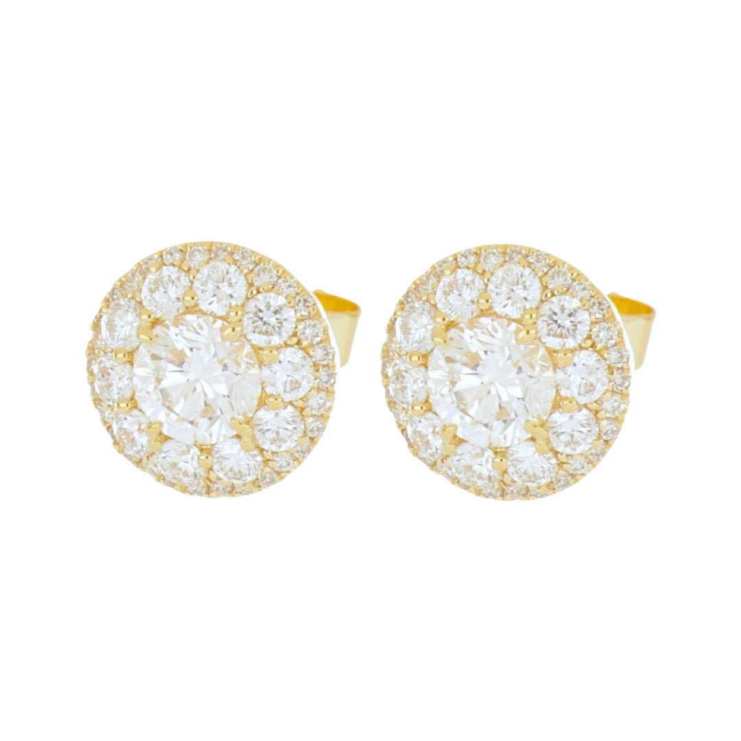 White Diamond Earrings (Lab Grown White Diamond 1.01 cts. Lab Grown White Diamond 0.87 cts.) Not Net