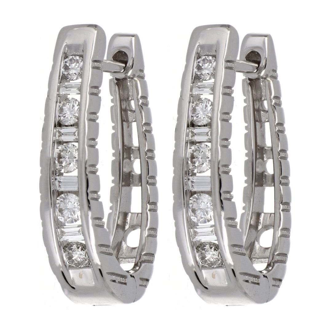 White Diamond Earrings (White Diamond 0.36 cts. White Diamond 0.14 cts.) Not Net